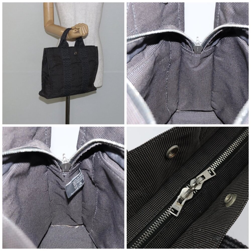 HERMES Her Line PM Tote Bag Canvas Gray Auth - Picture 15 of 15